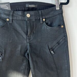 Guess Shape Up Coated Denim Jeans in Black